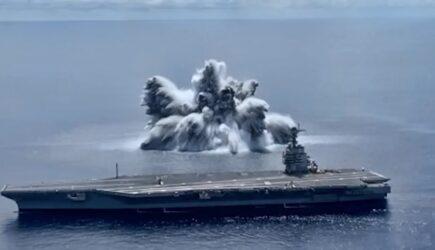 USS Gerald R. Ford a trecut testul la șoc. Explozia subacvatică a produs un „cutremur” de 3.9 pe Richter
