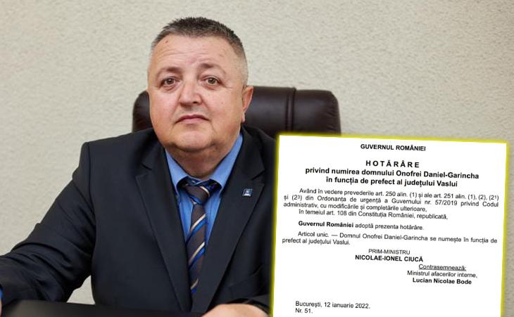 Daniel Onofrei este, oficial, noul prefect al județului Vaslui