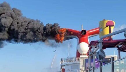 Incendiu la bordul unei nave de croazieră în timp ce acosta  la cheu în portul Grand Turk