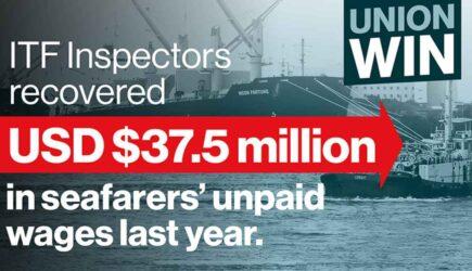 ITF recuperează de la proprietarii de nave 37,6 milioane USD pentru  salariile neplătite marinarilor
